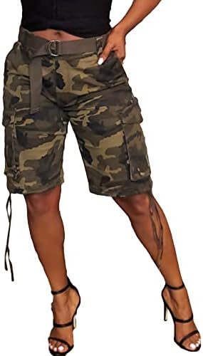 Molisry ženska casual vojska kamuflažni teretni kratke hlače s visokim strukom Camo kratki biciklistički trkač s džepovima