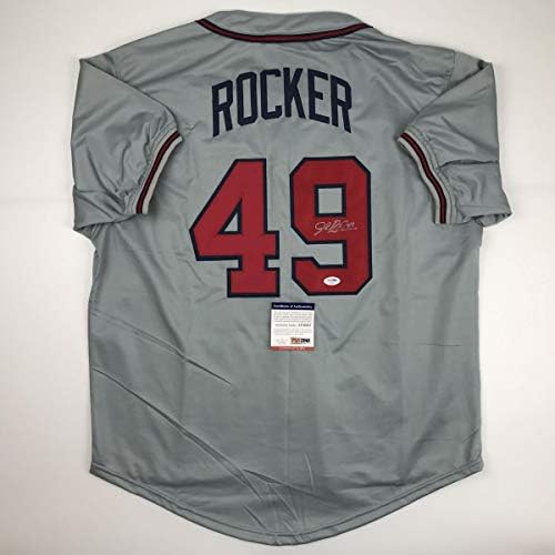 Autografirani/potpisani John Rocker Atlanta Grey Baseball Jersey PSA/DNA CoA