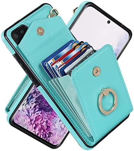 Zaštitne futrole za pametne telefone kompatibilne s torbicom za novčanik s utorima za kartice, futrolom Od PU kože s prstenom za okretanje
