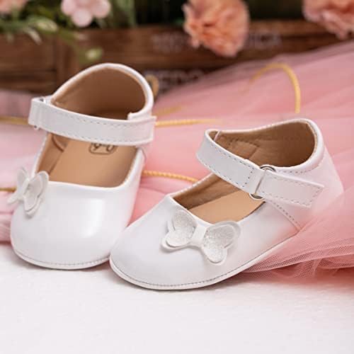 Babelvit Baby Girls Premium Bowknot Mary Jane Flats Wedding Princess haljina cipele Gumeni potplat PU koža kože malo dijete hodanje