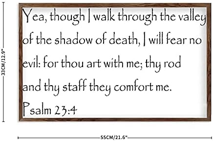 Drveni uokvireni znakovi zid art psalam 23: 6 - PL10013 - Sigurno dobrota i milosrđa slijedi me sve dane mog života. White-C5 33x55cm