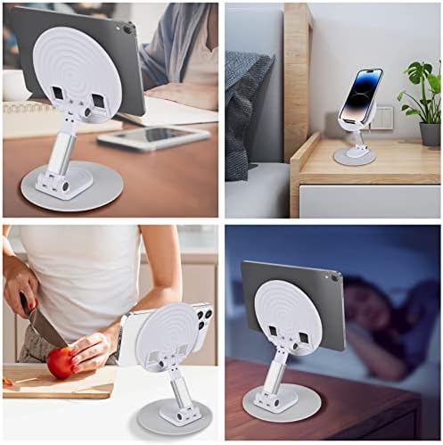 Podesivi stalak za mobitel za stol s ogledalom, Fodable 360 ​​° rotacijsko rotaciju ABS i legura držača telefona stabilni dodaci za