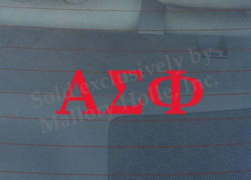 Službeno licencirana Alpha Sigma Phi 8 x 3 prozorska naljepnica - crvena