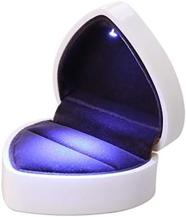 Vosarea 1PC okvir za prijedlog, LED osvijetljena kutija zaručničke prstena, naušnice u obliku srca Kutija nakit za prsten za Banciversay