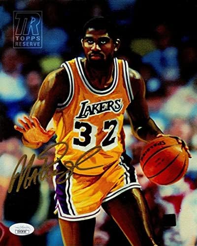 Magic Johnson Autographed 8x10 Canvas Photo 2000-01 Topps Reserve JSA II92930 - Autografirane NBA fotografije