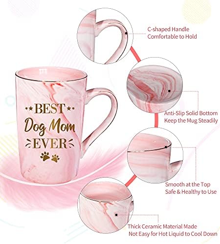Rosielily najbolja psa mama ikad šalice za kavu za žene, smiješno pića Slatka mramorna keramička krigle rođendanske majke Dan poklona