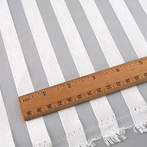 Bijela prugasta tkanina od organze za krojenje haljine širine 60 inča, prethodno izrezana na 1 dvorište