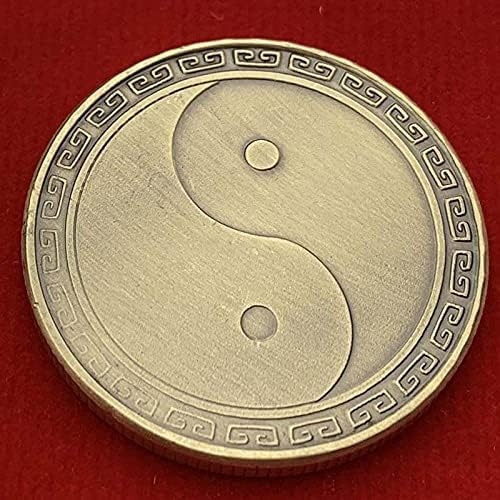 Kineski zmaj i Phoenix tračevi Zlatni komorativni novčić za igranje s kovanicama sa zaštitnim rukavima osobni amaterski novčić