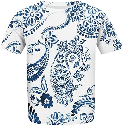 Košulja 4. srpnja, ženska košulja s kratkim rukavima Okrugli vrat plus majice Majice Nezavisnost Dan tiskanih ležernih vrhova
