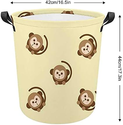 ColourLife vodootporna košarica za rublje za pranje rublja Slatka majmun sklopiva kante za odlaganje odjeće za odjeću za odjeću s ručkama
