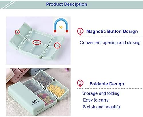 Kreativni prijenosni organizator tableta s magnetskim gumbom sa 7 odjeljaka koji radi 7 dana u tjednu sa 168 samoljepljivih naljepnica