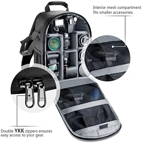 Ruksak za fotoaparate torba s fleksibilnom pregradom i podstavljenim umetkom otpornim na udarce za zaštitu DSLR - a i leća