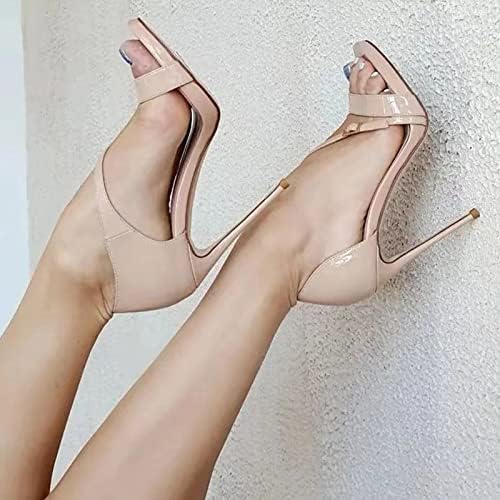Modne ljetne sandale sandale super visoke pete šiljasti nožni prst otvoreni nožni prst seksi žene kožne sandale veličine 9 cipela