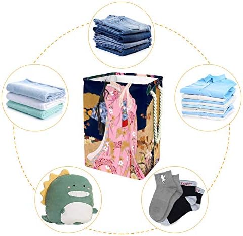 UNICEY japanska gejša djevojka velika kanta za skladištenje preklopljivog pranja rublja za vrtić i dječju sobu