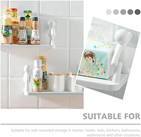 Cabilock Slika stajalište zidne police bijeli zid polica za pohranu- besplatno bijeli u oblik zid plutajući stalak za kupaonicu kuhinja