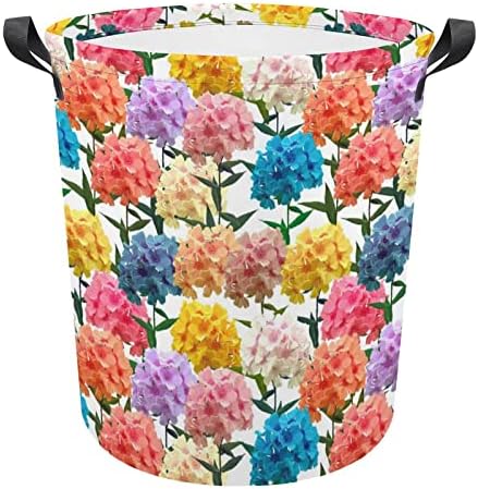 Šarena phlox sklopiva košarica za pranje rublja vodootporna vreća za spremanje kante s ručicom 16,5 x 16,5 x 17