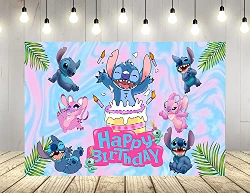 Ljetna havajska aloha pozadina za rođendanske zabave Lilo i Stitch Baby Shower Banner za ukrašavanje rođendanske zabave 6x4ft