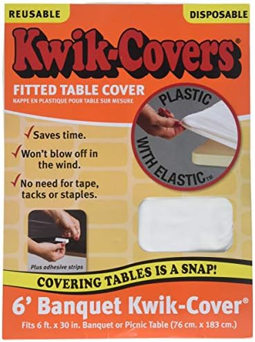 Kwik pokriva bijelu plastičnu opremljenu tablicu poklopac 6ft x 30in