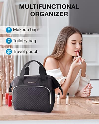 Putna Kozmetička torbica sa širokim otvorom i ručkom za nošenje, organizator šminke, torbica za ženske toaletne potrepštine, putna