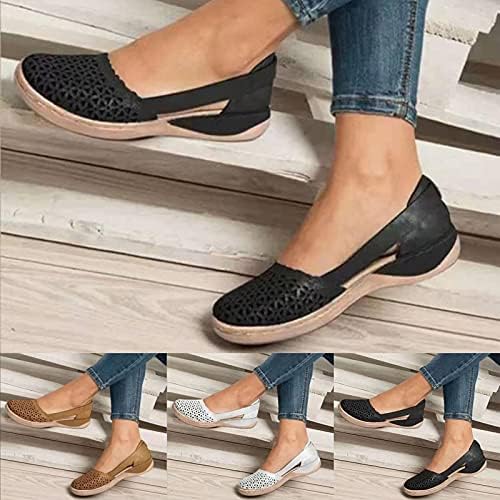 Gufesf Ljetne sandale za žene, žene sandale Summer zatvoreni nožni prst šuplje klizanje na cipelama Vintage klinaste sandale