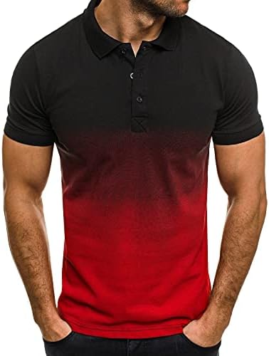 Badhub muška modna polo košulja rever 3d gradijent kratkih rukava Sport Polo majice casual Slim Fit Tee Basic Golf Tee