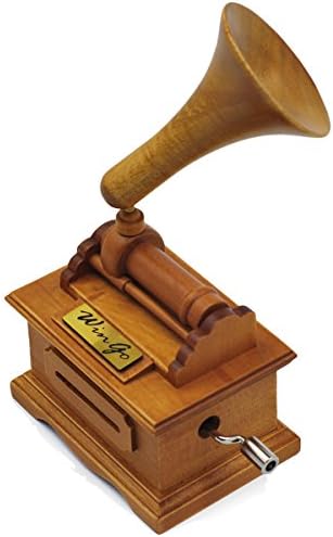 Music Box Wooden Gramophone napravite svoju pjesmu s poklon Wing