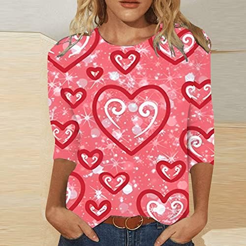 Jjhaevdy ženke slatka ljubavna tiskana srca vrhovi ljubavno srčano pismo print tweathirt grafički pulovers pulover vrhovi bluza