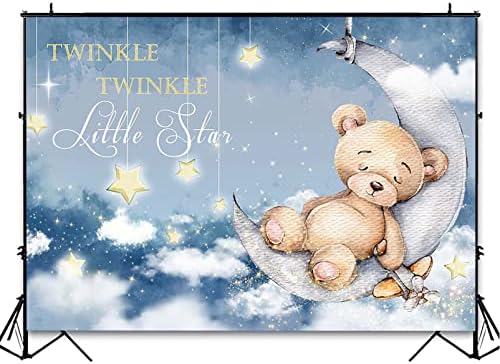 Avezano Tvinkle Tvinkle mala zvijezda pozadina za tuširanje bebe tamnoplavi Mjesec Zvijezde ukrasi za zabavu za bebe za djevojčice