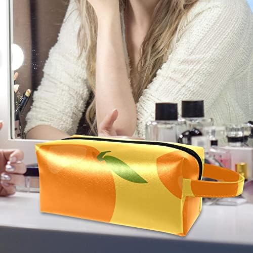 Tbouobt kozmetičke torbe za žene, šminkanje torbe za toalete toaletne vrećice Organizator, crtani voć narančaste