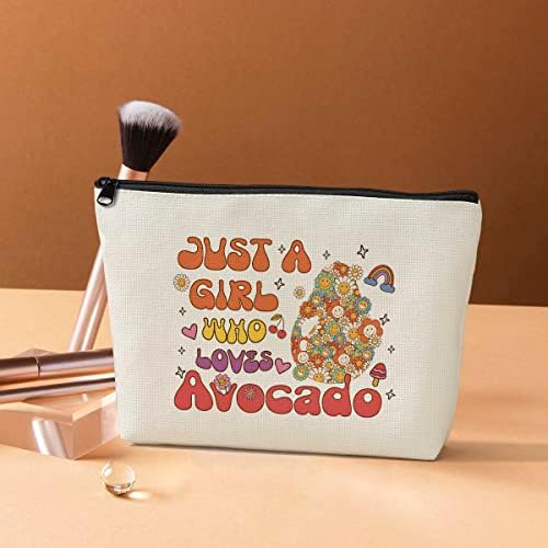 Jrhung smiješni avokado pokloni ljubitelji avokada ljubitelji makeup torba hipi darovi toaletna vreća retro cvjetnik boho dugibow za
