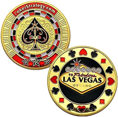 Las Vegas Spades Heart Coin Love Lucky Magic Zlatni prigodni novčić Kopiraj novčić s zaštitnim slučajem osobni kolekcionarski novčić