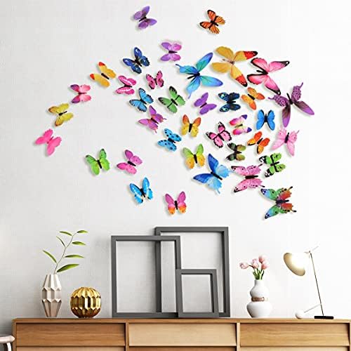 60pcs 3,5 boja naljepnice za leptire svijetle u mraku Zidne naljepnice za leptire uklonjivi svjetleći samoljepljivi leptiri zidni obrti