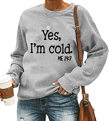Qianruo da, hladno mi je 24: 7 dukserica za žene Smiješno pismo tisak jeseni zima dukserica dugih rukava pulover pulover vrh