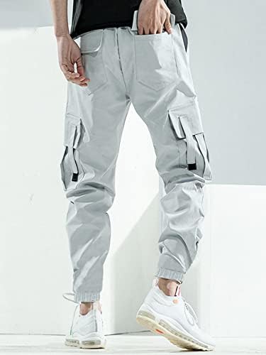 Shein muške ležerne teretne hlače elastično struka struka pješačke atletski jogging hlače