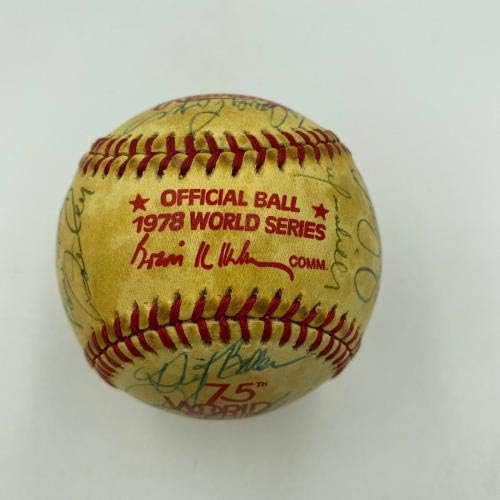 Povijesni Yankees & Dodgers iz 1978. godine potpisali su igru ​​World Series koristili bejzbol JSA COA - MLB autograpd igra koristila