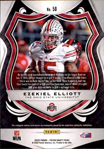 2020. Panini Prizm Nacrt Picks 50 Ezekiel Elliott Ohio State Buckeyes Football Card