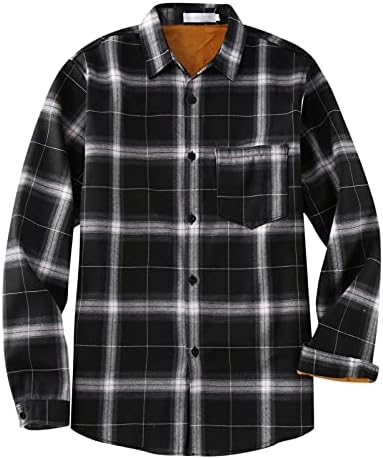 XXBR Provjerili su košulje za muške, dugi ručak obložen jeseni zimski vrhovi gumb Down Plead okretni kolač casual majica