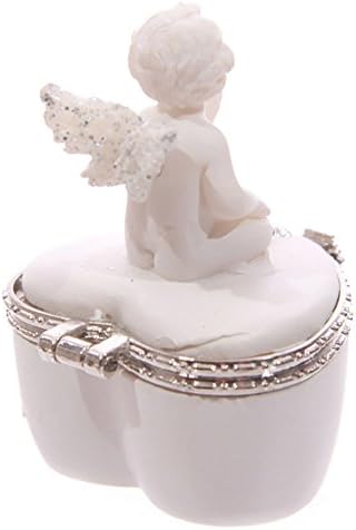 Kutija za tablete u obliku srca s bijelim Kerubinom-kerubini i anđeli