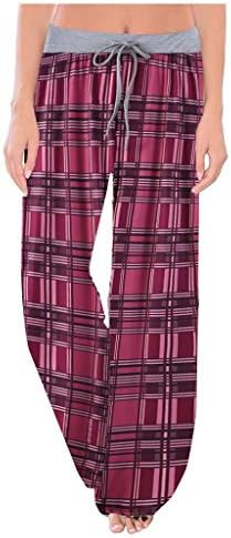 Široke hlače za žene za žene Suncower Print Loose Fit Palazzo hlače Elastično struk prozračne hlače za žene sa džepovima