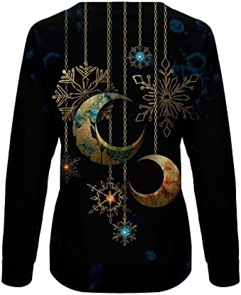 NOKMOPO Božićni džemperi za ženske modne modne ležerne dugih rukava Okrugli vrat Pulover Twishirts Top bluza