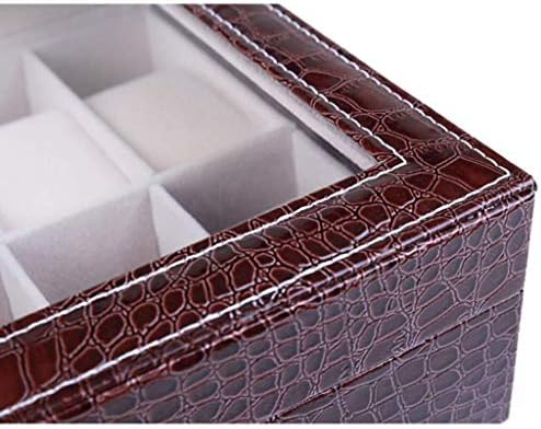 TYXL PU CROCODILE KOŽA PATCET BOX 10 GRID UNISEX Skladištenje nakita Prozirno staklo Pribor za prikaz kutija za prikupljanje poklona