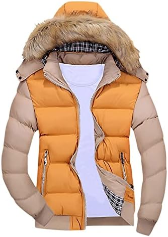 Xzhdd donje jakne za muške, odvojive park s kapuljačama s kaputama s patentnim zatvaračem blok patchwork zima debela topla odjeća