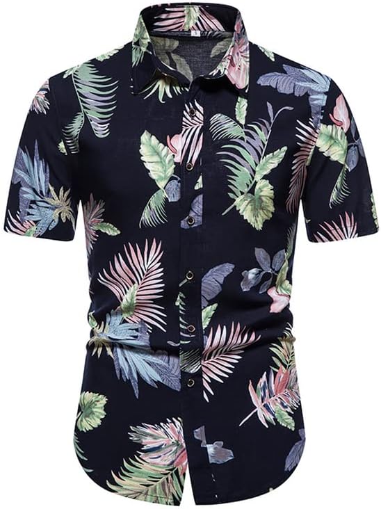 Kissqiqi muški dvodijelni odmor odjeće za odmor cvijeta casual gumb dolje havajska košulja kratkih rukava i odijela