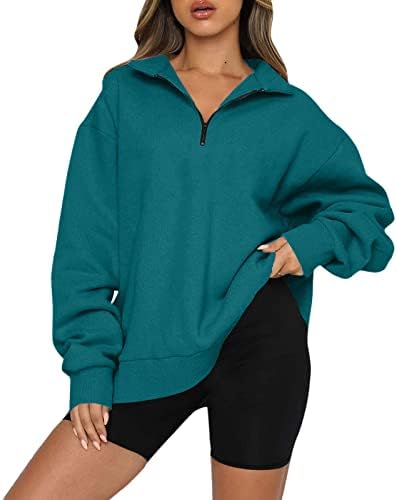 Kuaileya 1/4 ZIP pulover žene vrhovi za žene prevelike pola zip pulovera dukserice dugih rukava Quarter Zip Hoodie