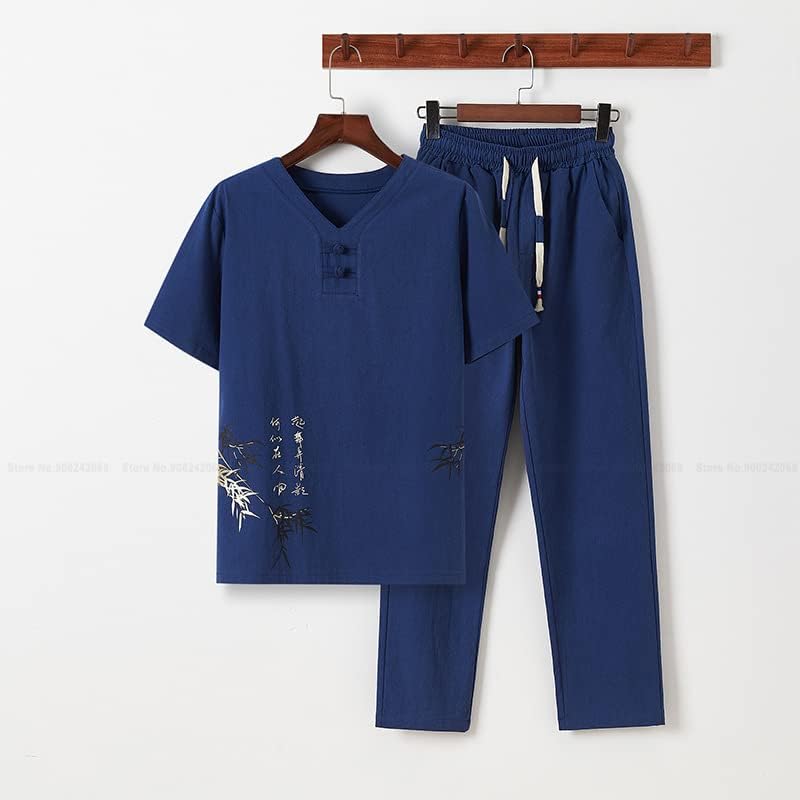 Posteljina Zen Tee Tee Tops hlače kung fu uniforma ležerna labava majica kineska retro stil tanga odijela muškarci hlače