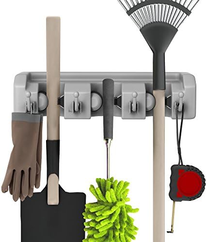 Lopata, grablje i držač alata s kukama - zidni organizator za garažu ili šupu-objesite kućanski i vrtni alat-kompaktni regali iz