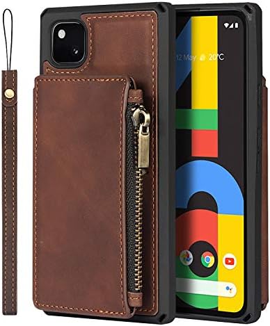 Torbica-novčanik Jaorty s držačem za Google karte Pixel 4a 4G, RFID-lock, luksuzan stalak za karte od umjetne kože, utori za memorijske