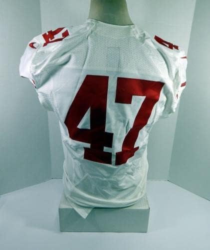 2012 San Francisco 49ers 47 Igra izdana White Jersey 44 dp34773 - Nepotpisana NFL igra korištena dresova