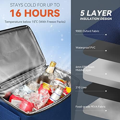 Kalrin hladnjak za ruksak, hladnjak s 48 limenki, ruksak nepropusno izolirana vodootporna toplinska vrećica s suhom vrećicom, prijenosni