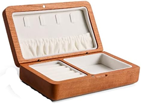 Liruxun crni orah od nakita od masivnog drveta kutija za putničke prstene Male dodatke prijenosna kutija za odlaganje flanela